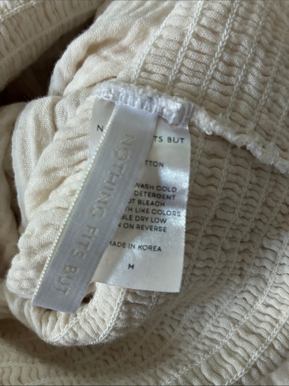 NOTHING FITS BUT Momoka Maternity gauze cotton smocked Eggshell tie midi maxi - Picture 4 of 9